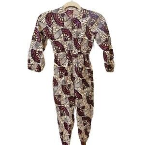 ULLA JOHNSON Dutchwax Fan Jumpsuit Romper Girls Sz 6 Cream Purple EEUC